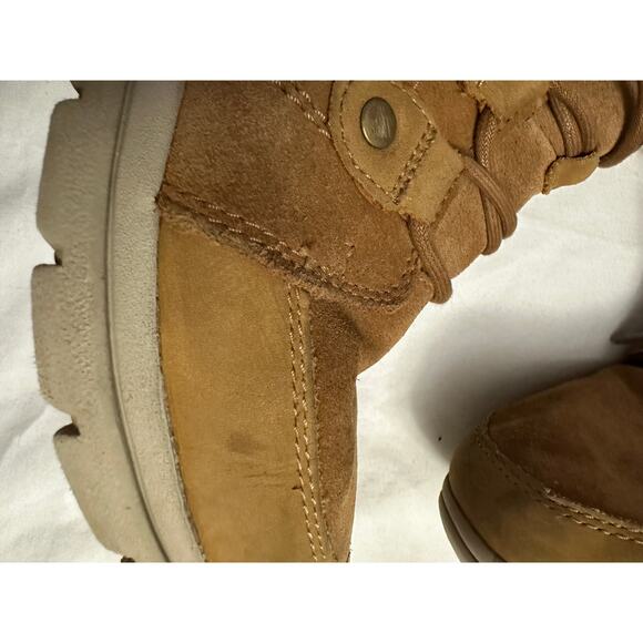 Sorel Womens Size 6.5 Joan Fur Lined Leather Waterproof Camel Brown Snow Boots - Picture 7 of 13